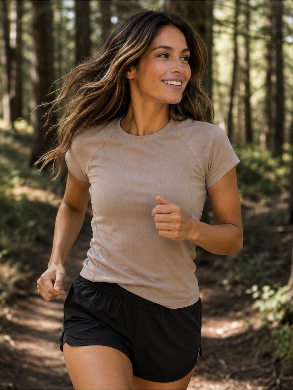 Move Theology Womens Short-Sleeve Crewneck Tee in Taupe sz Small